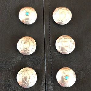 6 sterling turquoise button covers